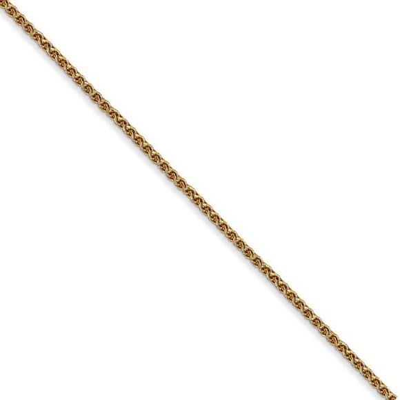 Children's 1.2mm 14k Yellow Gold, D/C Spiga Chain Necklace, 14 Inch - Picture 1 of 8